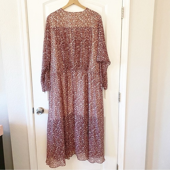 TED BAKER Vallyy Draped Cinched Waist Batwing Midi Dress Animal Print - Picture 7 of 13